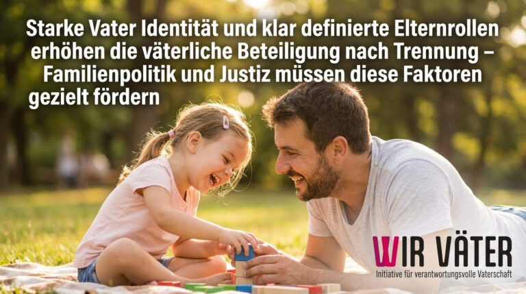Starke Vater Identität und klar definierte Elternrollen erhöhen die väterliche Beteiligung nach Trennung – Familienpolitik und Justiz müssen diese Faktoren gezielt fördern